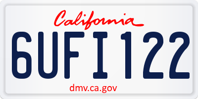CA license plate 6UFI122