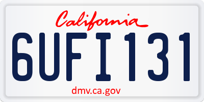 CA license plate 6UFI131