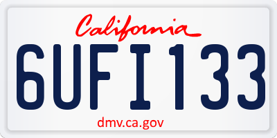 CA license plate 6UFI133