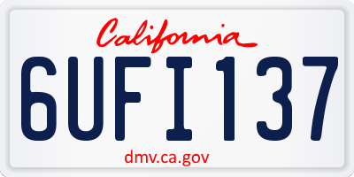 CA license plate 6UFI137