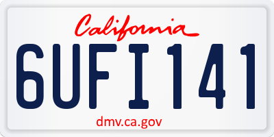 CA license plate 6UFI141