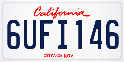 CA license plate 6UFI146