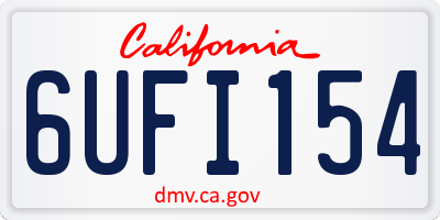 CA license plate 6UFI154