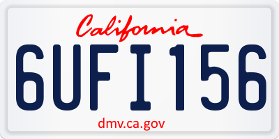 CA license plate 6UFI156