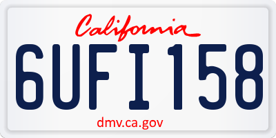 CA license plate 6UFI158