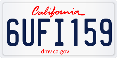 CA license plate 6UFI159