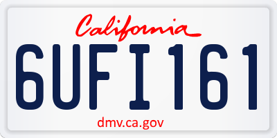 CA license plate 6UFI161