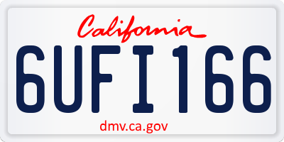CA license plate 6UFI166