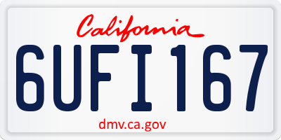 CA license plate 6UFI167
