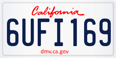 CA license plate 6UFI169