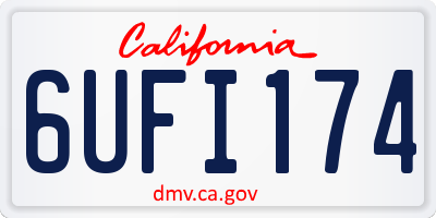 CA license plate 6UFI174