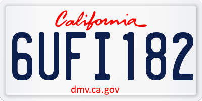 CA license plate 6UFI182