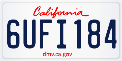 CA license plate 6UFI184