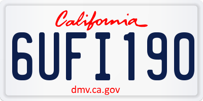 CA license plate 6UFI190