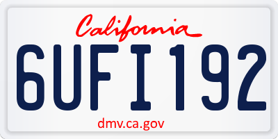 CA license plate 6UFI192