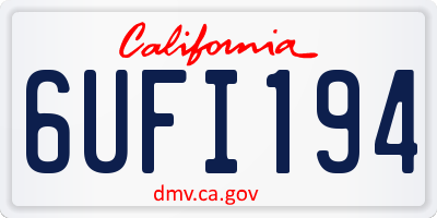CA license plate 6UFI194