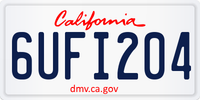 CA license plate 6UFI204