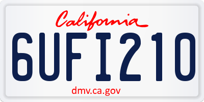 CA license plate 6UFI210