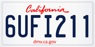 CA license plate 6UFI211