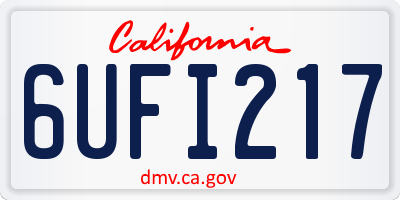 CA license plate 6UFI217