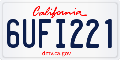 CA license plate 6UFI221