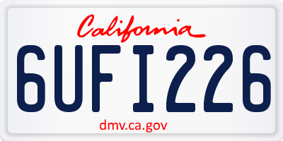 CA license plate 6UFI226
