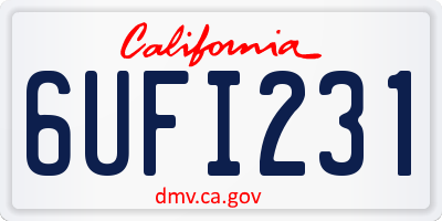 CA license plate 6UFI231