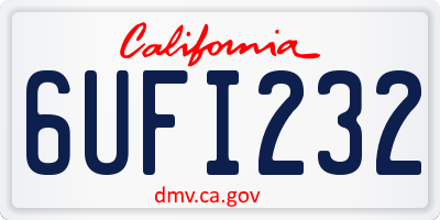 CA license plate 6UFI232