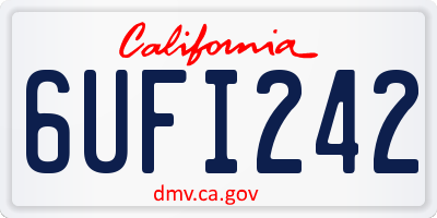 CA license plate 6UFI242