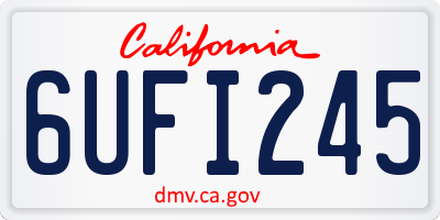 CA license plate 6UFI245