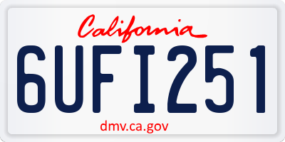 CA license plate 6UFI251