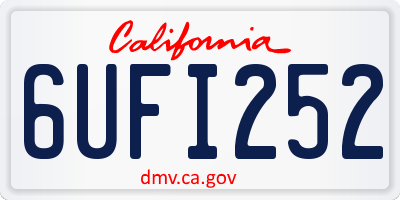 CA license plate 6UFI252