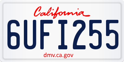 CA license plate 6UFI255