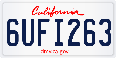 CA license plate 6UFI263