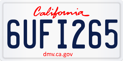 CA license plate 6UFI265