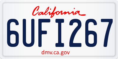 CA license plate 6UFI267