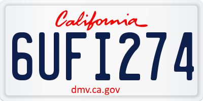 CA license plate 6UFI274