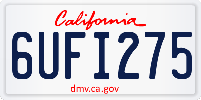CA license plate 6UFI275