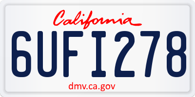 CA license plate 6UFI278