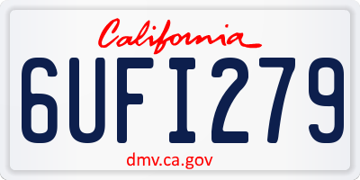 CA license plate 6UFI279