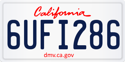 CA license plate 6UFI286