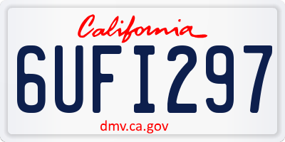 CA license plate 6UFI297