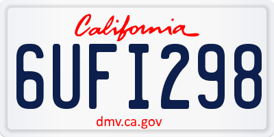 CA license plate 6UFI298
