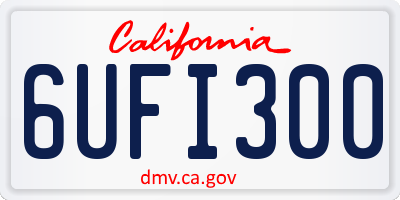 CA license plate 6UFI300