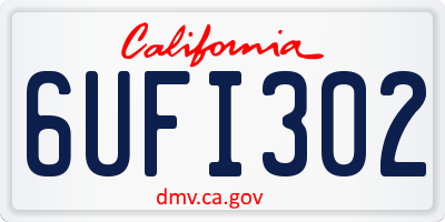 CA license plate 6UFI302