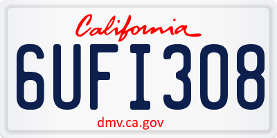 CA license plate 6UFI308