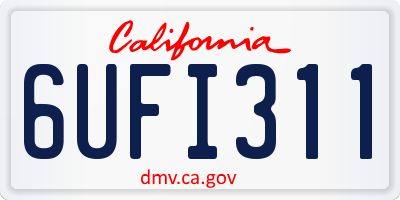 CA license plate 6UFI311