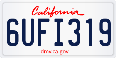 CA license plate 6UFI319