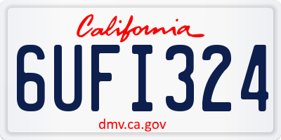 CA license plate 6UFI324