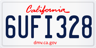 CA license plate 6UFI328